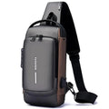 Anti-Theft Crossbody Messenger Sling Bag Waterproof Gadget Chest Bag with TSA Lock & USB Charging Port for Power Bank Attachment
